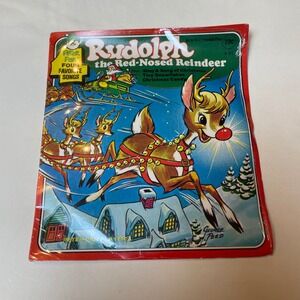 Vintage Rudolph the Red‎ Nosed Reindeer Peter Pan 45 RPM Record Sealed